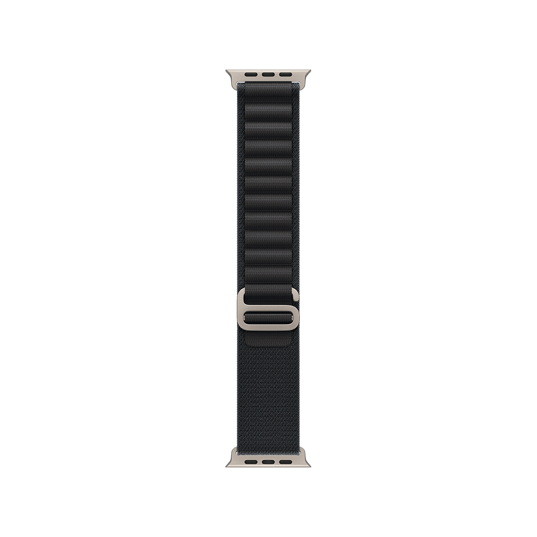 Correa Loop Alpine negra (49 mm) de Apple - Titanio natural - Talla M (Para muñecas de 145 a 190 mm)