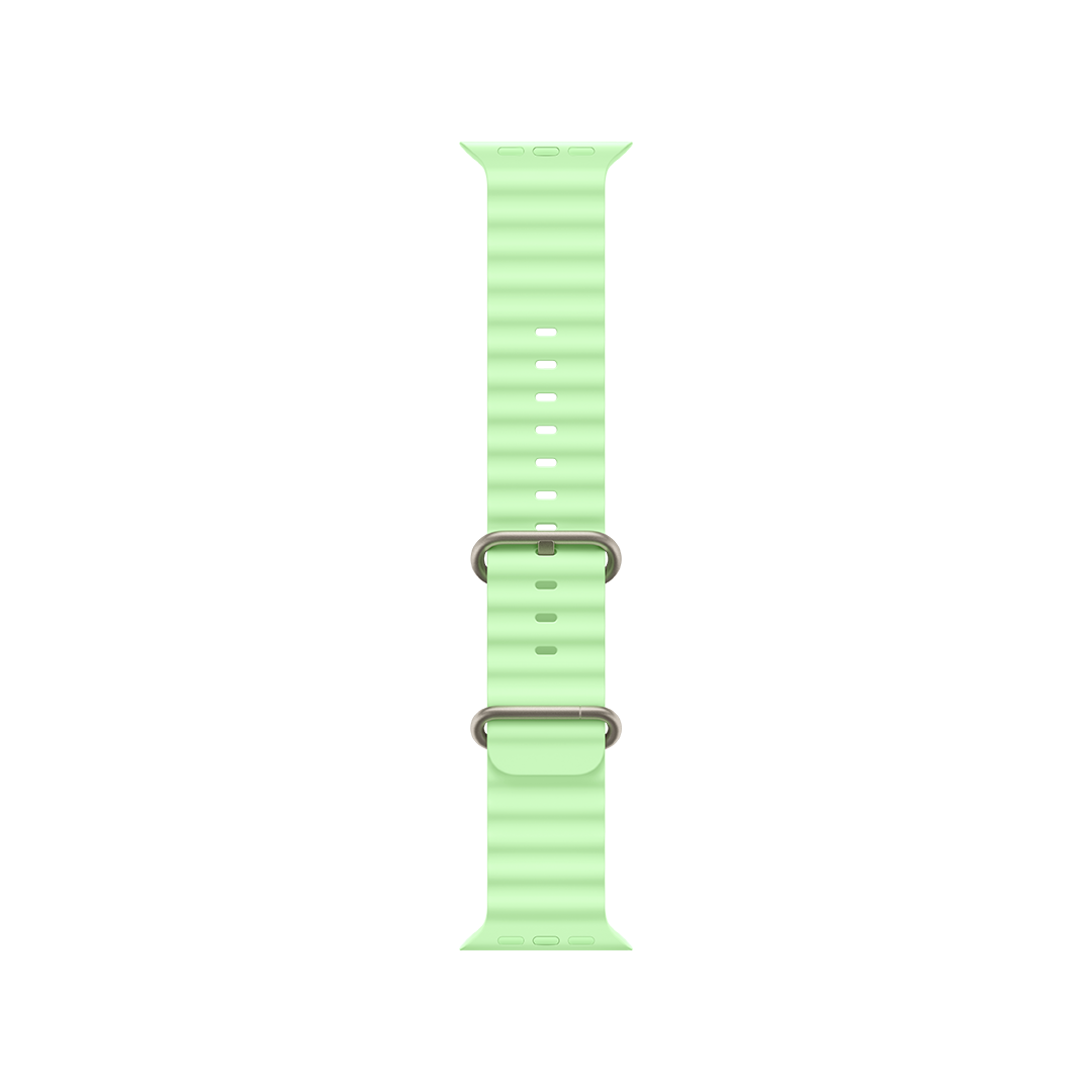 Correa Ocean verde neón (49 mm) de Apple - Titanio natural