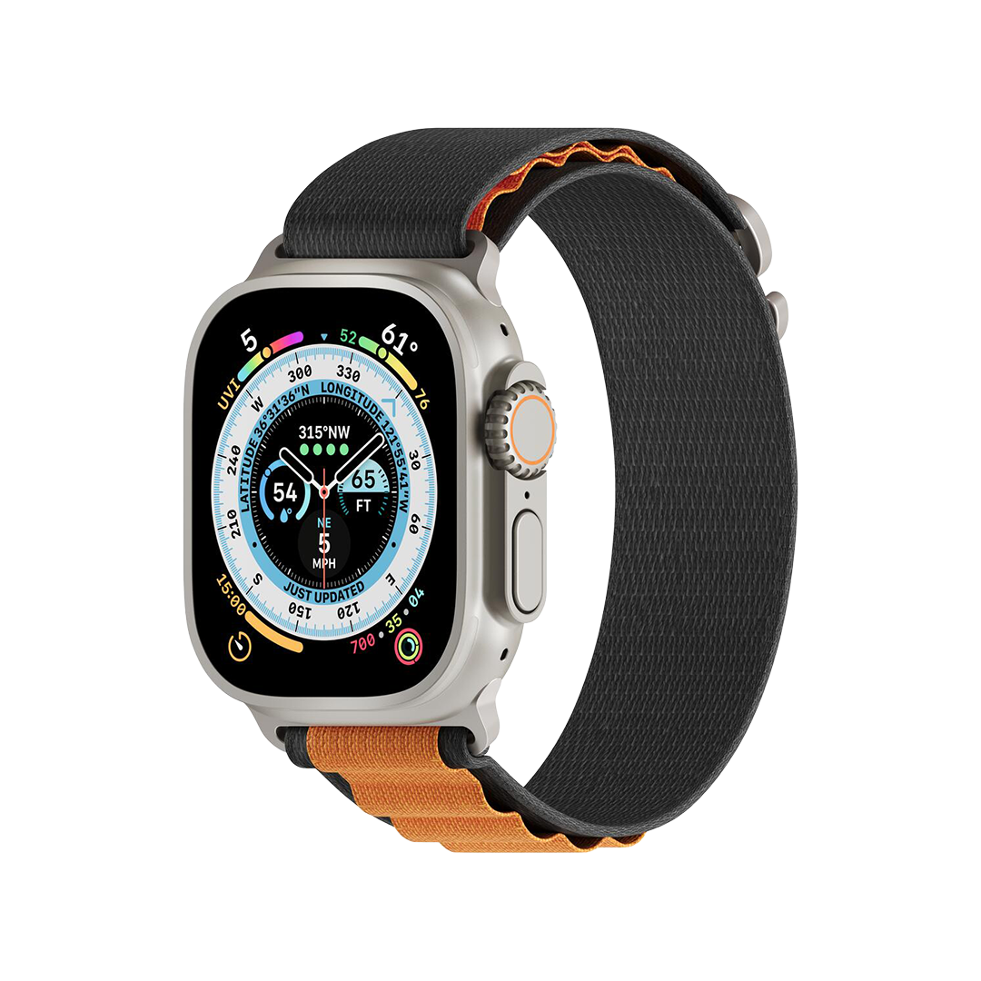 Correa Adventure de Next One para el Apple Watch (45, 46, 49 mm) - Negro/Naranja