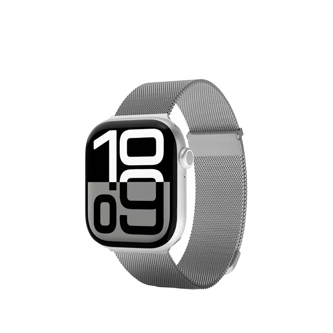 Correa Milanese+ de Epico para Apple Watch (38, 40, y 41 mm) - Plata