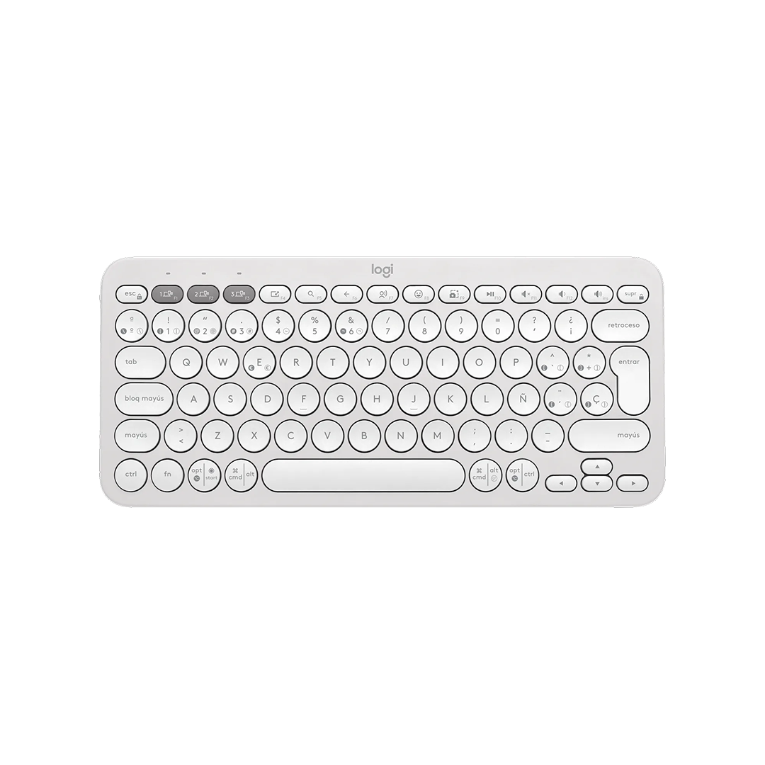 Teclado Pebble Keys 2 K380s inalámbrico de Logitech - Tono blanco