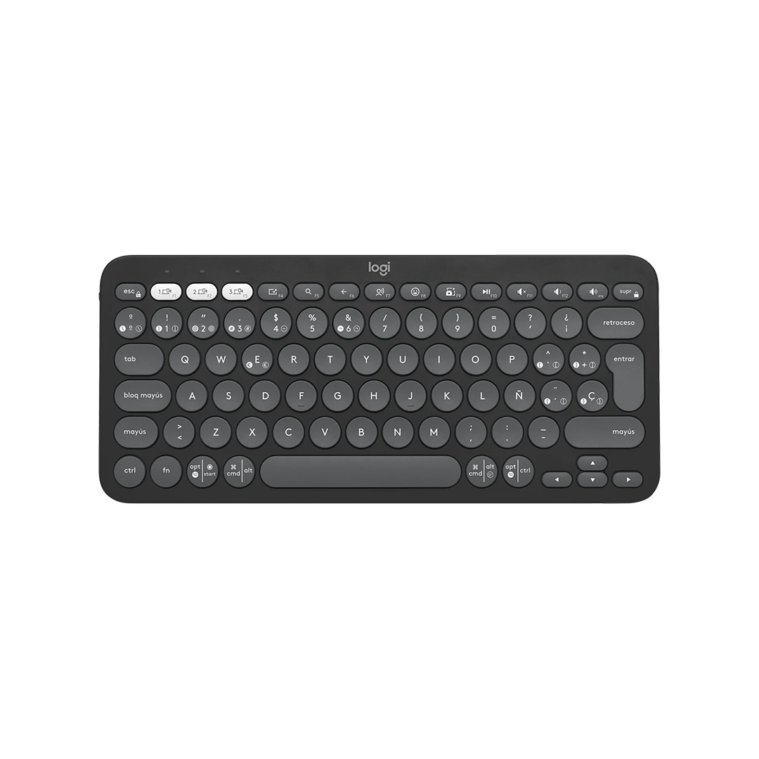 Teclado Pebble Keys 2 K380s inalámbrico de Logitech - Tono grafito