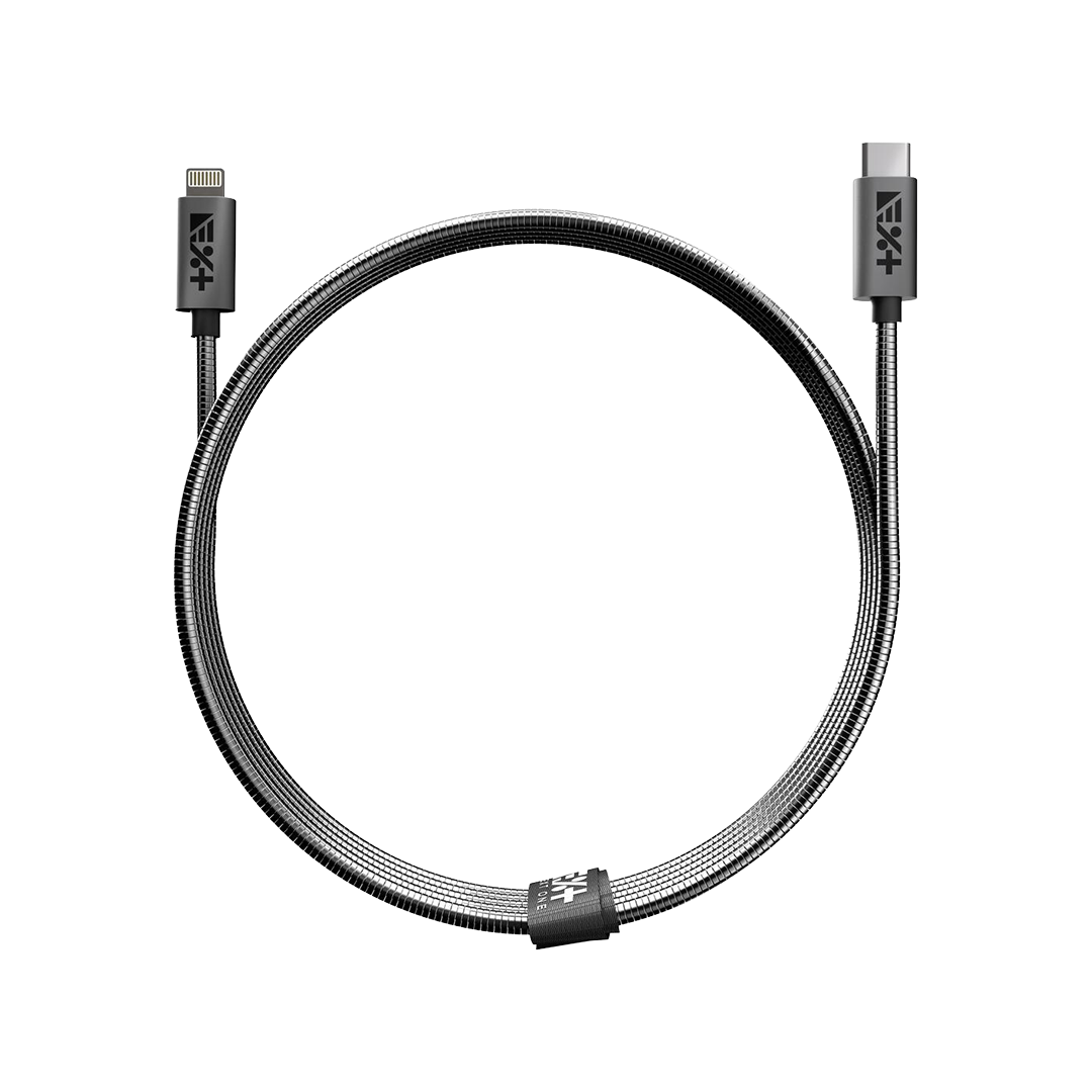 Cable metálico de USB-C a conector lightning de Next One (1,2 m) - Gris espacial