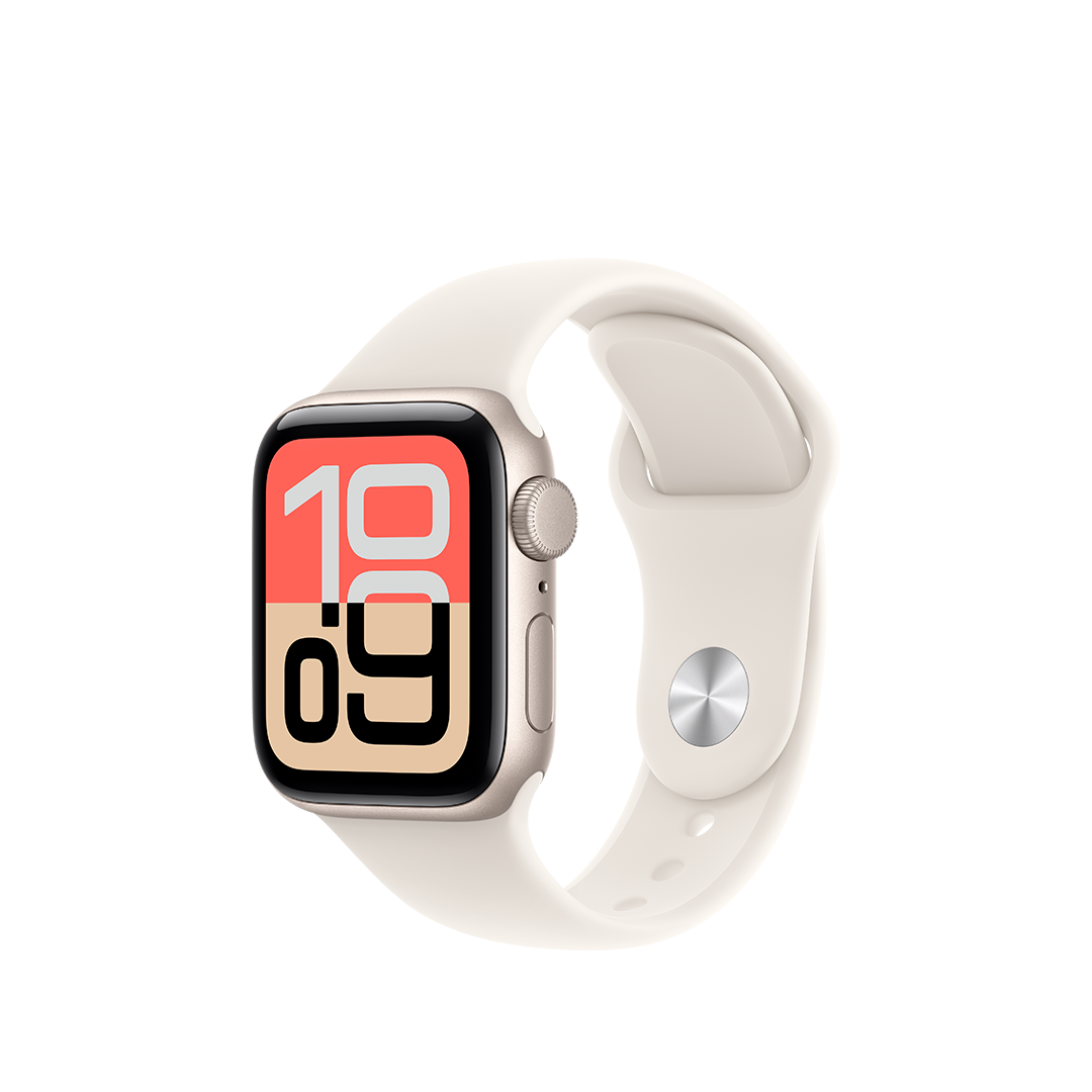 Apple Watch SE 3 GPS 40mm Caja de aluminio Blanco Estrella con correa Deportiva Blanco Estrella - M/L