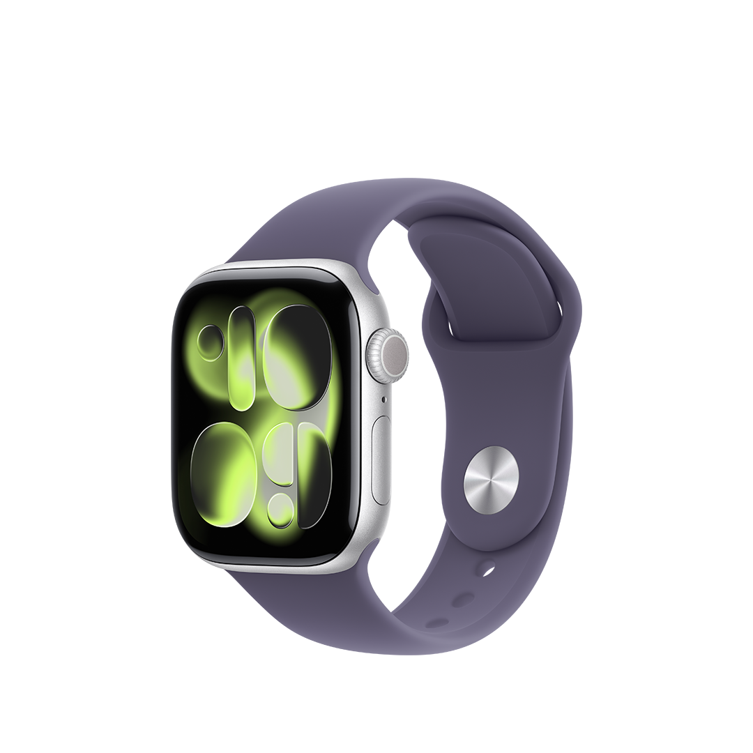 Apple Watch Series 11 GPS + Cellular 42mm Caja de Aluminio Plata con Correa Deportiva Niebla Lila - S/M