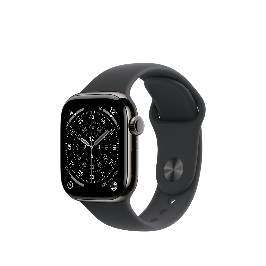 Apple Watch Series 11 GPS + Cellular 42mm Caja Titanio Pizarra con Correa Deportiva Negra - S/M