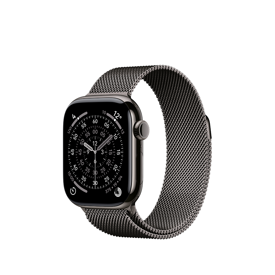 Apple Watch Series 11 GPS + Cellular 42mm Caja Titanio Pizarra con Correa Milanese Loop Pizarra