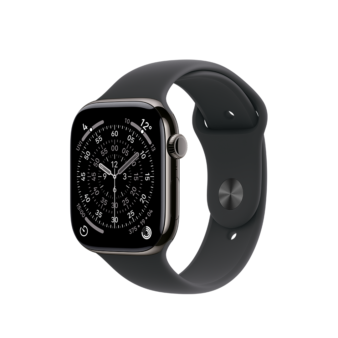 Apple Watch Series 11 GPS + Cellular 46mm Caja Titanio Pizarra con Correa Deportiva Negra - S/M