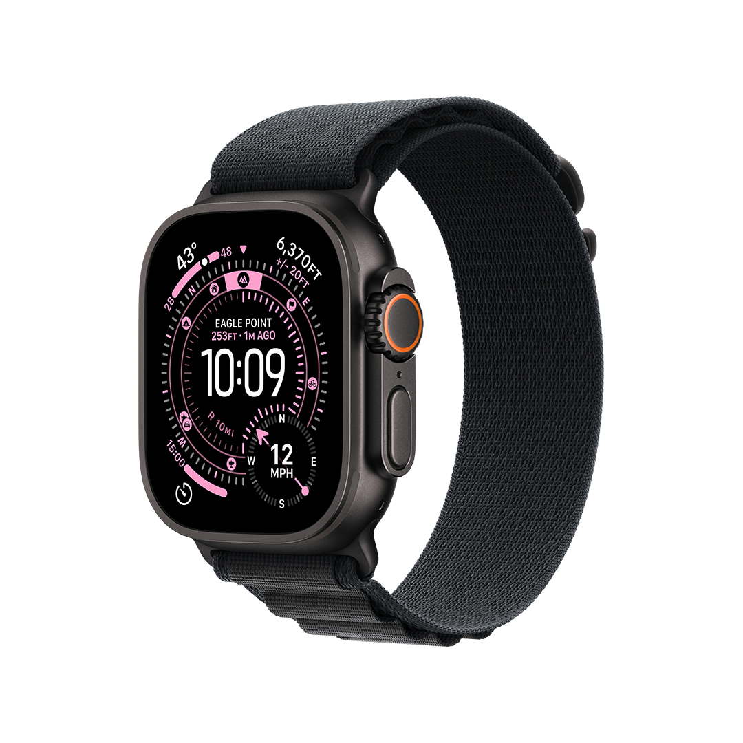 Apple Watch Ultra 3 GPS + Cellular 49mm Caja Titanio Negro con Correa Loop Alpine Negra - Mediana