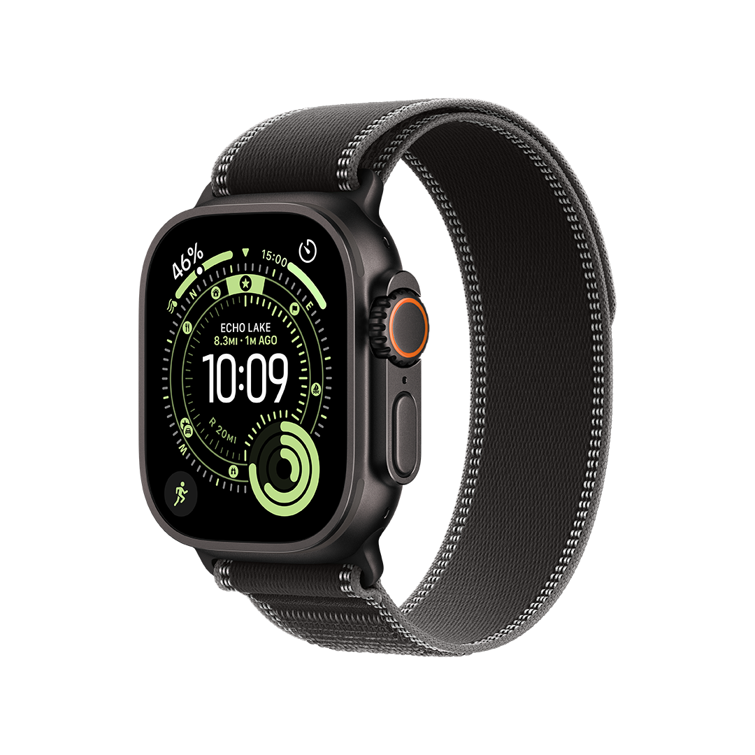 Apple Watch Ultra 3 GPS + Cellular 49mm Caja Titanio Negro con Correa Loop Trail Negro/Carbón - M/L