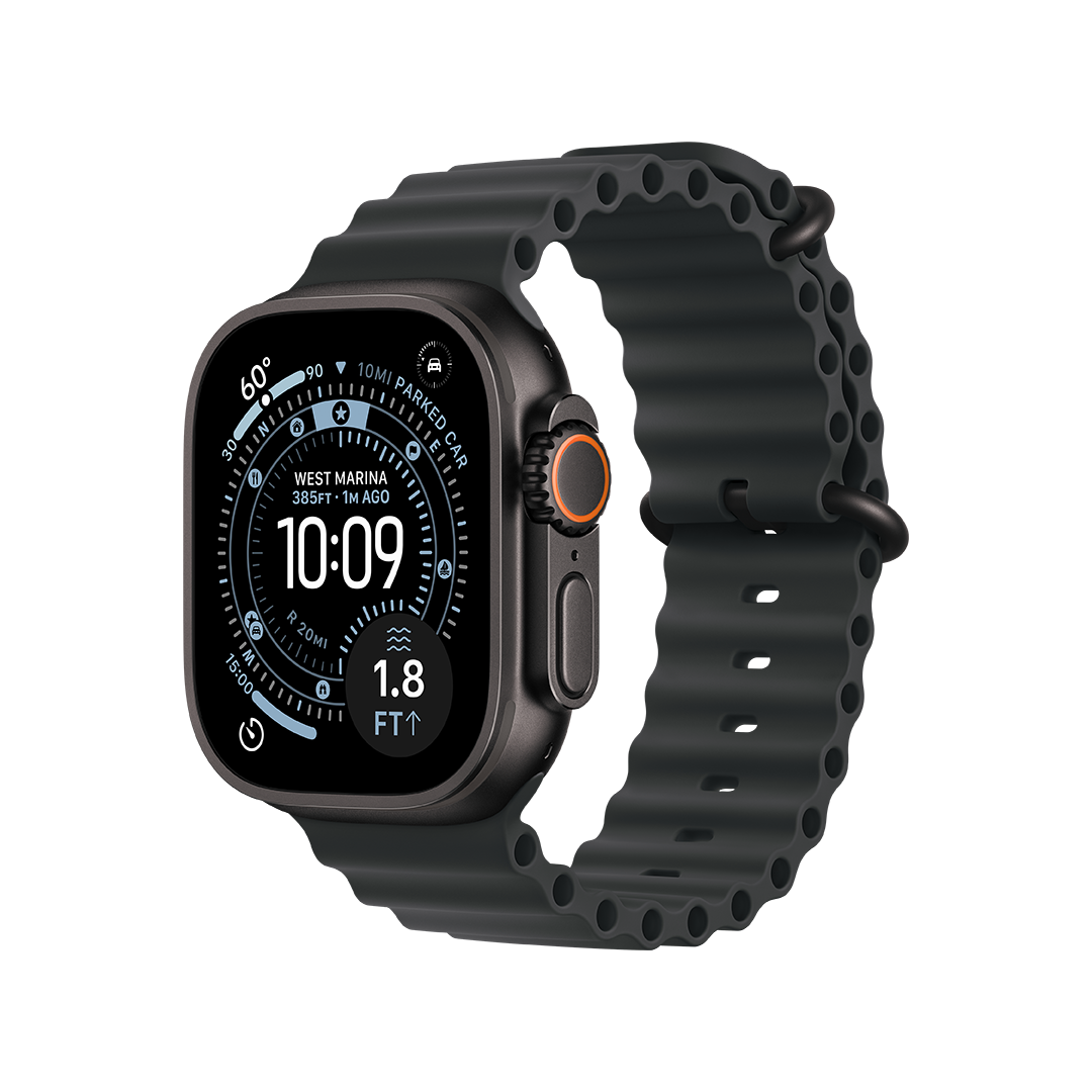 Apple Watch Ultra 3 GPS + Cellular 49mm Caja Titanio Negro con Correa Ocean Negra