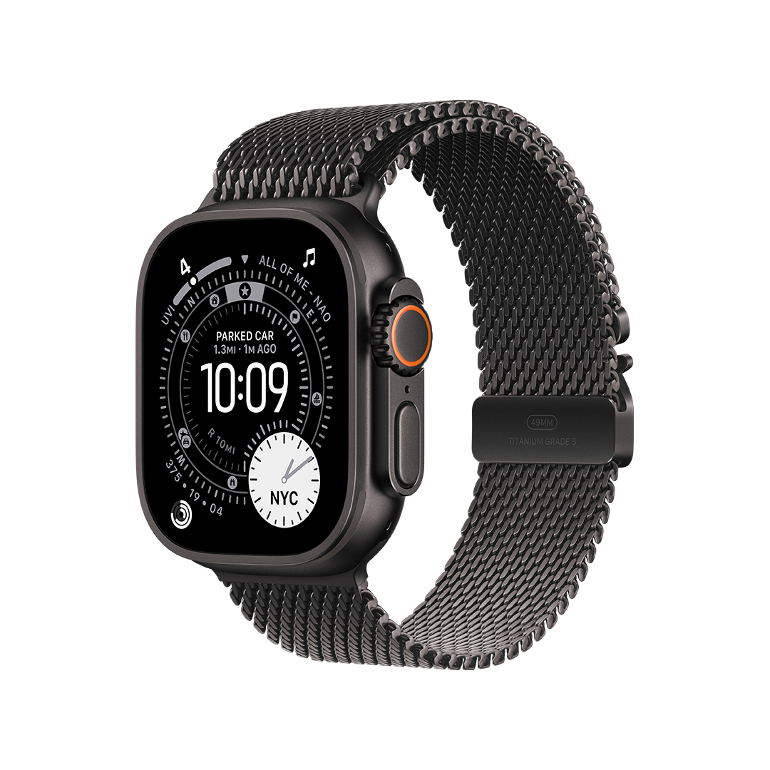 Apple Watch Ultra 3 GPS + Cellular 49mm Caja Titanio Negro con Correa Milanese Loop Titanio Negro - Pequeña