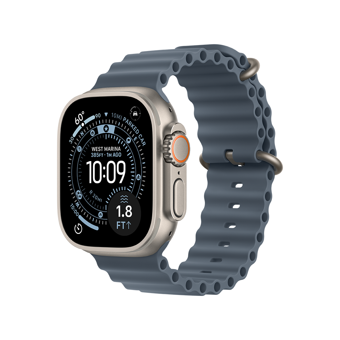Apple Watch Ultra 3 GPS + Cellular 49mm Caja Titanio Natural con Correa Ocean Azul Náutico