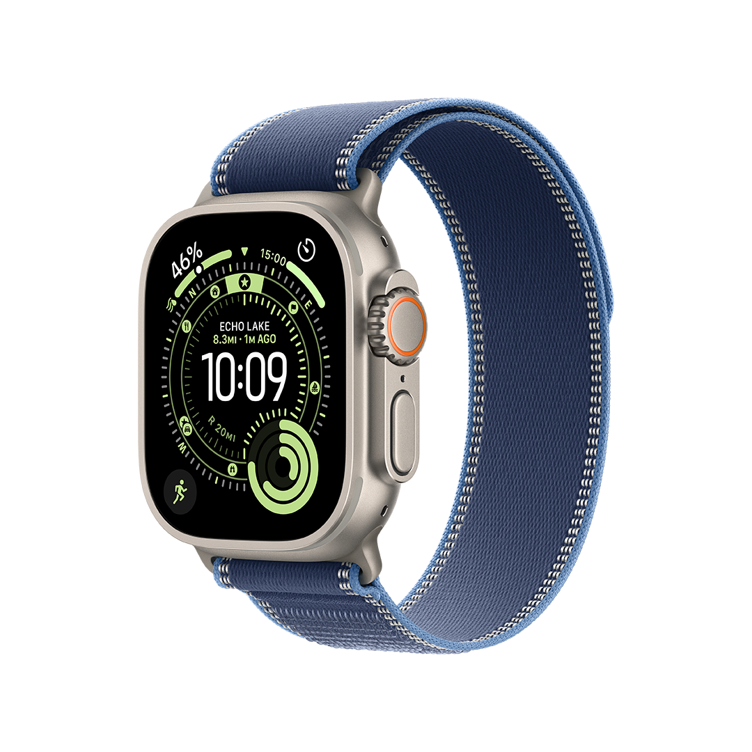 Apple Watch Ultra 3 GPS + Cellular 49mm Caja Titanio Natural con Correa Loop Trail Azul/Azul Brillante - S/M