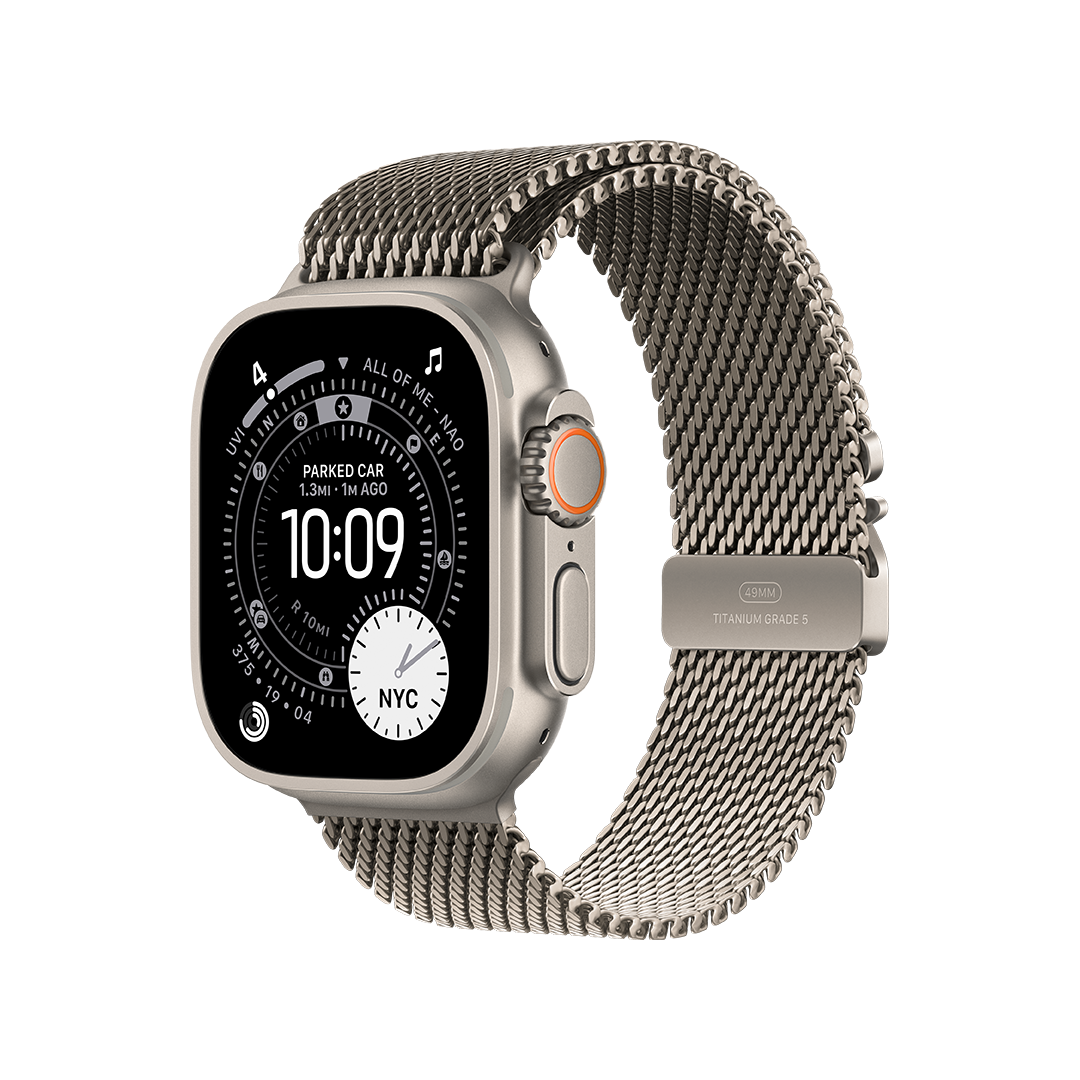 Apple Watch Ultra 3 GPS + Cellular 49mm Caja Titanio Natural con Correa Milanese Loop Natural - Grande