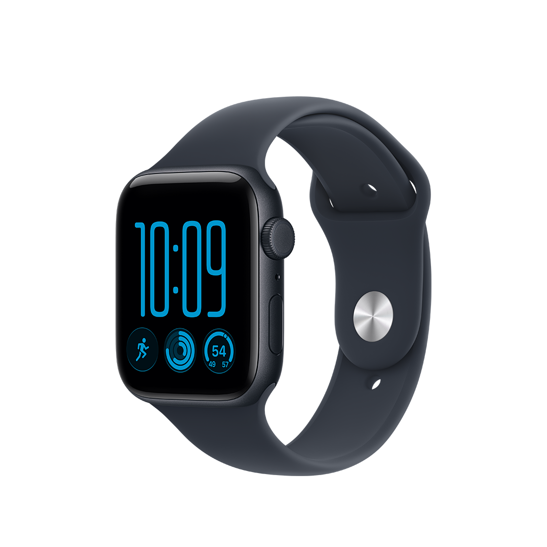 Apple Watch SE 3 GPS + Cellular 44mm Caja de aluminio Medianoche con correa Deportiva Azul marino - (M/L, muñecas de 160 a 210 mm)