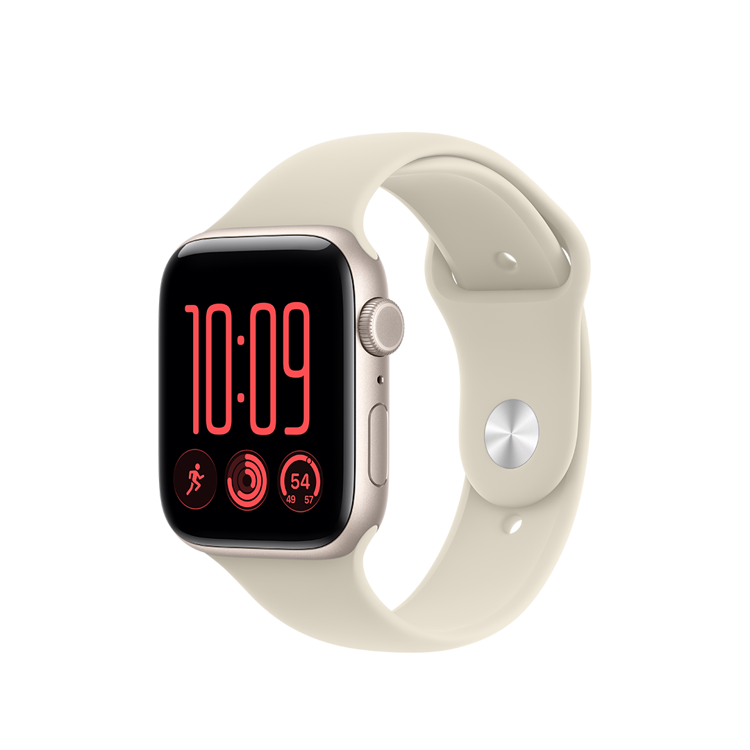 Apple Watch SE 3 GPS + Cellular 44mm Caja de aluminio Blanco estrella con correa Deportiva Arena - (M/L, muñecas de 160 a 210 mm)